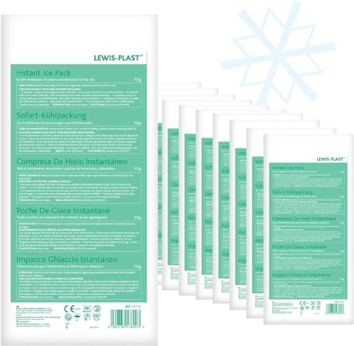 Lewis-Plast LP710-PACK OF 10 Reliance Medical Poche de Glace Instantanés Premium - pour Soulagement Rapide des Douleurs au Dos,Cou,Cheville,Entorses,Maux de Tête et Dents,Lot de 10 Compresses Froides