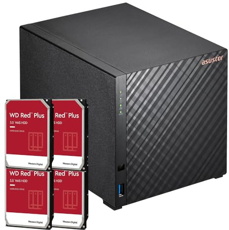 Bundle NAS Asustor AS1104T 1Go avec 4 disques de 8To WD Red Plus