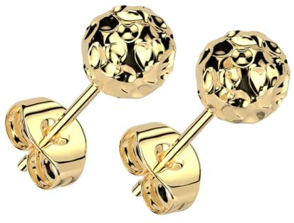 viva-adorno Ohrstecker Edelstahl Ohrringe Kugel Ball rund gehämmert Damen Ohr Schmuck Z575