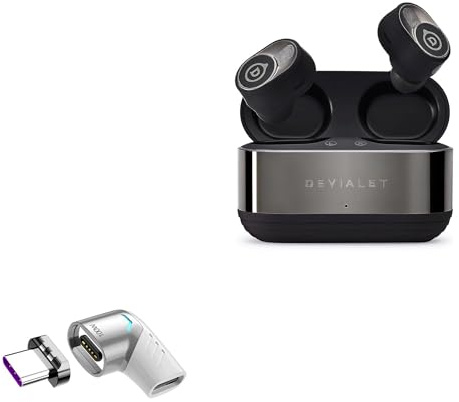 BoxWave Adapter Compatible with Devialet Gemini II - MagnetoSnap PD Angle Adapter, Magnetic Charging Connector Device Saver - Metallic Silver