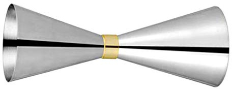 Duiaynke Misurino da cocktail da cucina, misurino per shot in acciaio inox, doppio misurino (60 90 ml, argento)