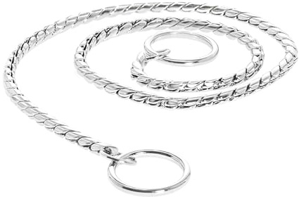 Record - Hundhalsband - fin serpentinkedja med slitssystem - tillverkad av kromstål - storlek 2XL - Storlek: 0,4 cm - längd 55 cm