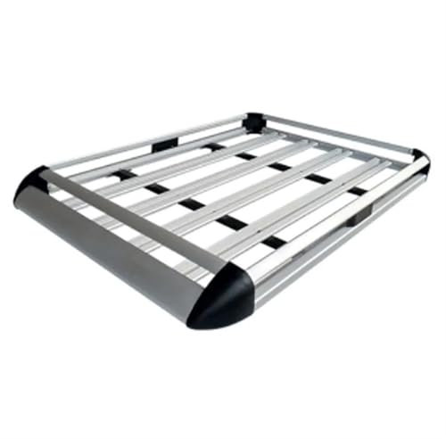 SIMICASE Dachgepäckträger Auto Universal Silber Schwarz Auto Dachgepäckträger Fracht Aluminium Legierung Top Träger Gepäckkorb Mit Bars Einzel Deck 127 * 90 cm Relingträger(140x100cm Silver)