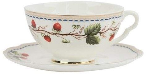 WOTZOV Service à thé en Porcelaine Service à thé Anglais de l'après-midi Tasse à café en Porcelaine Anglaise Plat en céramique Tasse à thé Rouge Tasse à café Ménage