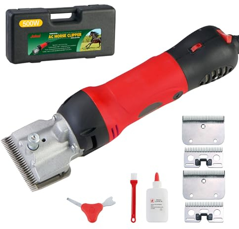 Johui Horse Clippers - 500W Heavy Duty Horse Body Clippers with 2 Sets Removable Blades & 6 Speeds for Horses, Cattle, Camels, Large Dogs