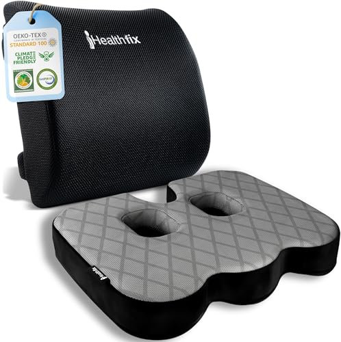 Healthfix® Orthopädisches Sitzkissen & Lendenkissen – 2er Set für maximalen Sitzkomfort und ergonomische Rückenhaltung