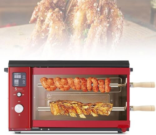 Rôtissoire rotative au propane,brochette à kebab rotative automatique à 2 couches avec plaque chauffante électrique,gril électrique sans fumée, brochette de poisson,doner,kebab,for barbecue brésilien