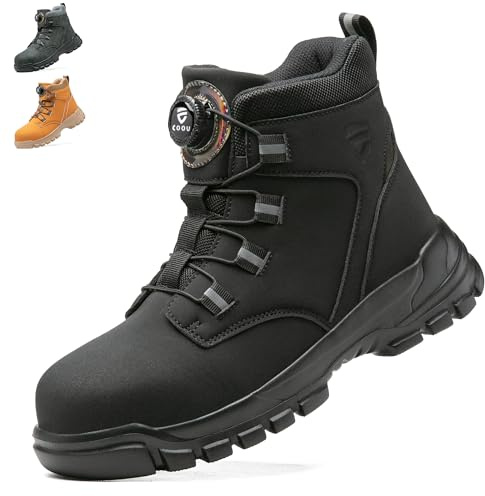 KOIFISH Chaussures de Sécurité Hommes Femmes Montante Basket de Securite | Légère, Confortable, Bottines de Travail Embout Acier, Antidérapant pour Chantier Industrie