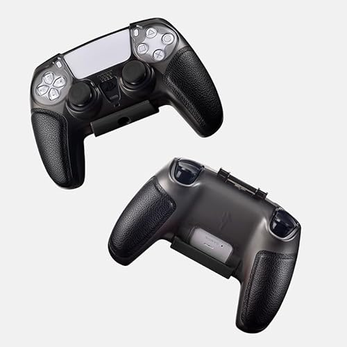 Uyiye Protective Case for PS5/PS5 Pro Controller, Hard Shell for PlayStation 5 DualSense Wireless Remote,Leather Grip with a Skin Friendly Feel and Sweat Resistant Grip(PS5SB-T Black)