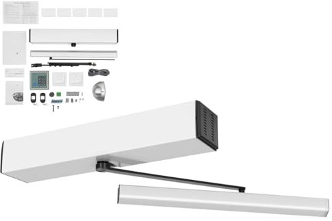 ROGONPDK Apriporta girevole automatico a 120°, portello elettrico, peso massimo 100 kg, 50 W, apriporta pieghevole, porta basculante con telecomandi (campo telecomando: 15 m)