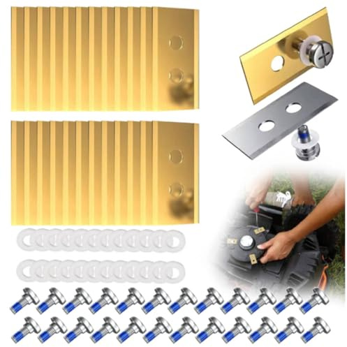 Lot de 36 lames de rechange pour tondeuse à gazon Mammotion Luba et Yuka, avec vis et rondelles (doré 36 pièces)
