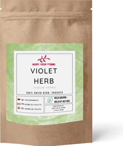 Herbs From Poland – Getrocknete Veilchenkraut Naturbelassenes Ganzes Kraut Ohne Künstliche Zusätze Ideal für Aufgüsse und Gewürze (200g, Veilchenkraut)