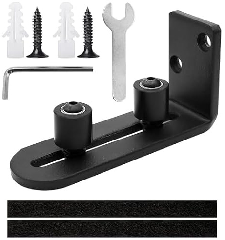 Guida a pavimento per porta scorrevole, guarnizione per porta scorrevole, guida a pavimento in metallo, per porte scorrevoli, porta a fienile, con viti