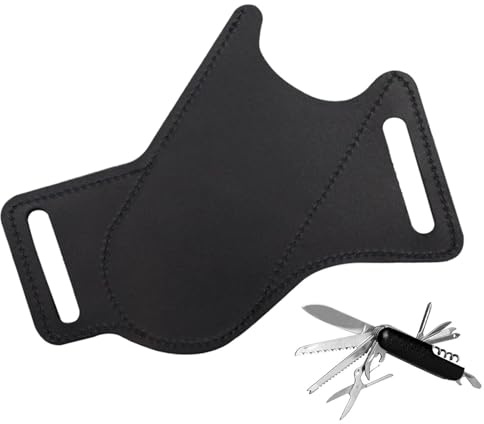 Fodero per cintura – Portacoltelli da cintura | Strato superiore antigraffio in pelle di vacchetta, resistente all'usura, 12,7 cm supporto per piccoli cacciaviti, strumento multifunzione per esterni