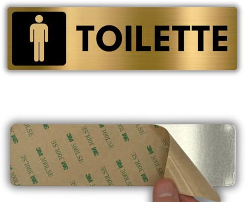 LEIASA | Panneau de salle de bain pour homme – 5 x 18 cm – Aluminium – Panneau services hommes – Plaque WC homme – Panneau WC homme – Panneau lavabo homme – Épaisseur 0,8 mm – (Toilette homme)