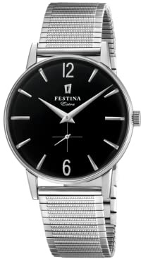 Festina Herrenuhr Analog aus Edelstahl 316l Silberfarben | Quarzwerk, Herrenuhren F20250/4 Special Prices