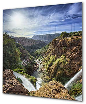 Panel de vidrio frente cocina antisalpicaduras de diseño – BS16 Serie cascada: Montaña en cascada