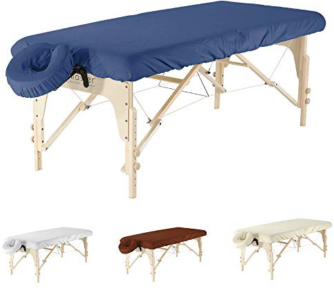 Massageliegenbezug Set Aus Mikrofaser Für Die Massageliege Und Kopfstütze Massagebank Bezug 216x88 cm Mit Kopfstützbezug 33x33 cm Spannbezug Für Massage (Blau)