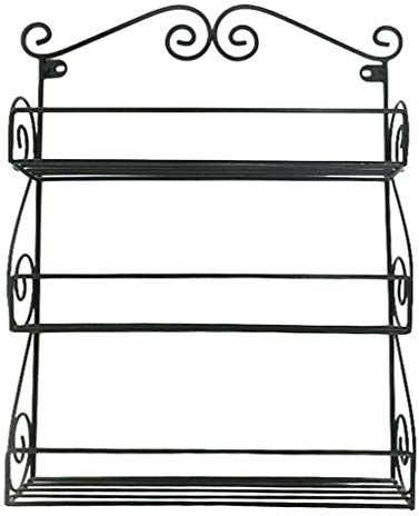 Cabilock Mensola da Parete in Metallo Nero, Portapiante e Portaoggetti per Soggiorno e Bagno, Design Aperto Resistente alla Pressione,