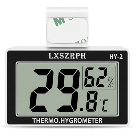 Digital Reptile Thermometer Hygrometer, Temperature Humidity Meter Gauge Reptile Tanks, Terrariums, Vivariums Black LXSZRPH (1pack)