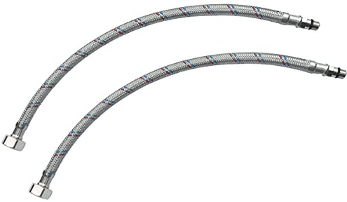 AERZETIX - C51096 - Satz von 2 Schlauchleitungen für mischbatterie weiblich 1/2'' - männlich M10 - länge 400mm - flexible verbindung badezimmer küche - flexibel sanitärarmatur - armaturenschlauch