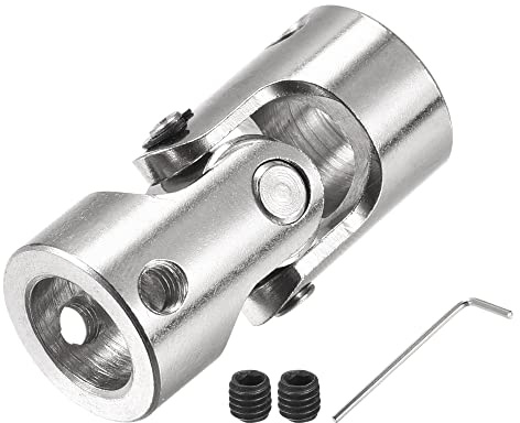 sourcing map Drehbare Kreuzgelenk Wellenkupplung 10mm bis 10mm Innendurchm. L35 x D16 mit Schrauben und Schraubenschlüssel für RC Modell