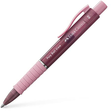 Faber-Castell 145753 - Kugelschreiber Poly Ball View, Mine XB, rose shadow, 1 Stück