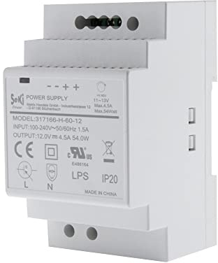 SeKi Hutschienen-Netzteil H-60-12 - 12V - 4,5A - 54W DIN Rail - Netzteil