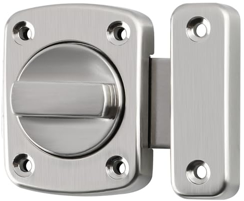 Sayayo Chiavistello Serratura Porta Scorrevole Bullone Rotante | Bullone Chiavistello Serratura Antifurto per Porte Interne Chiavistello per Porta in Legno Serratura Bagno, Argento