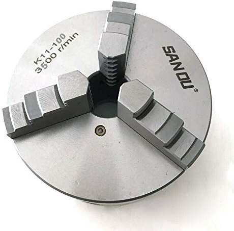 3 Backenfutter Ø 80/100/125mm Dreibackenfutter CNC Drehbank Chuck|Wende-Gusseisen-Einstellung Selbstzentrierend für Drehmasch (100mm)