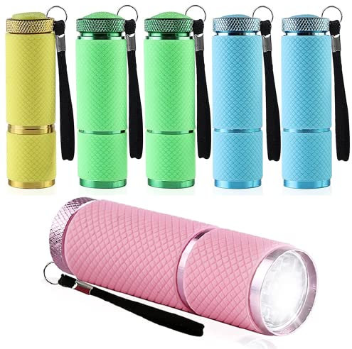 mizikuu 6 pcs Mini Lampe Torche Portable, Lampe de Poche Enfant Durable Usages Multiples Petite Lampe Poche étanche lanyard led l'éclairage Quotidien Pannes Courant Urgences Alpinisme Camping