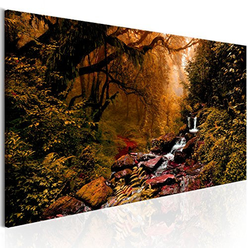 B&D XXL - Akustikbild Wald Bilder Akustikschaum Hochleistungsschallabsorber Schallschutz Leinwand 1 tlg Wandbild Raumakustik Schalldämmung Waldlandschaft Natur Panorama c-B-0193-b-b
