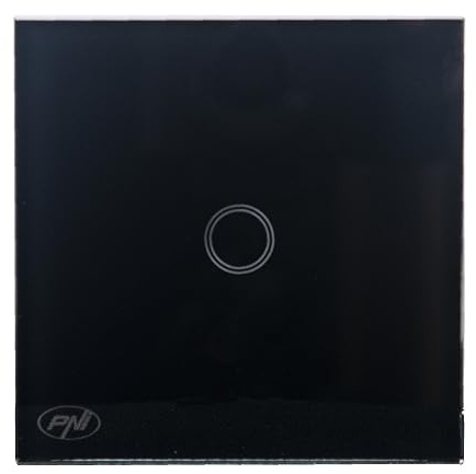 Einfacher Schalter mit Touch PNI SH101 Glas Berührung Wandlichtschalter Standard 110V - 240V Gehärtete Kristallplatte mit LED Hintergrundbeleuchtung 1 Fach 1 Weg Weiß