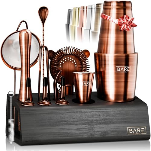 Mixology Bartender Kit Bar Set | 14 pezzi Boston Cocktail Shaker Set (BKC3 - Rame antico)