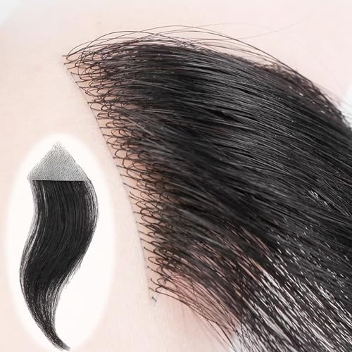 Pezzo frontale per capelli da uomo, toppa per capelli con zona calva con pelle sottile, unità di sostituzione naturale dei capelli per la copertura dell'attaccatura dei capelli(5 * 5 * 4cm)
