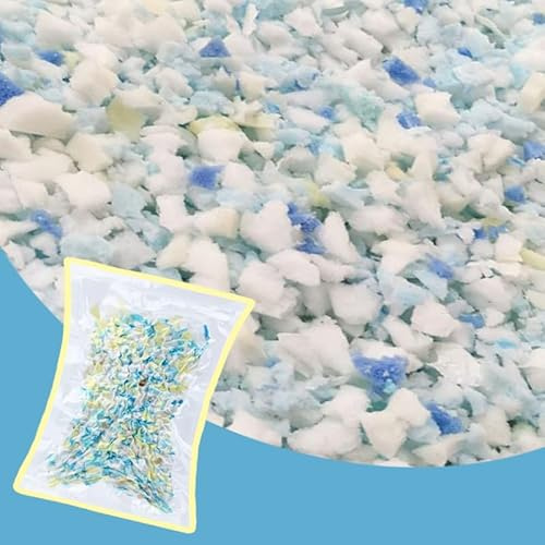 Geschredderte Memory-Schaum-Füllung, mehrfarbiger Füllschaum, weicher Sitzsack-Füller, Stofftierfüllung, Ersatzfüller (400 g)