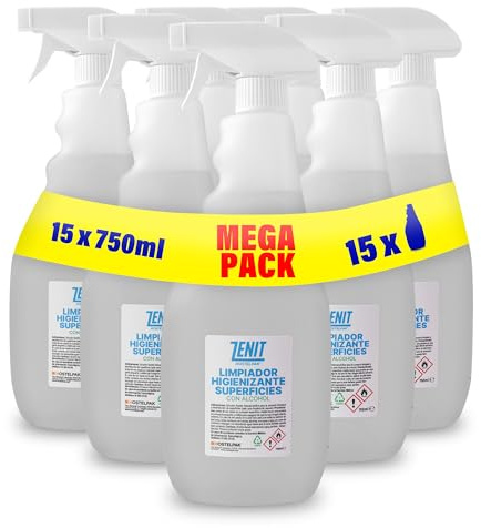 Hostelpak | 15 x 750ml - Limpiador superficies con alcohol Limpieza superficies y componentes electrónicos