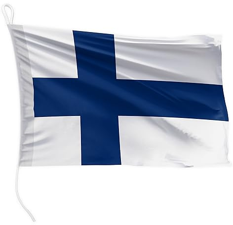 FLAGLY bandiera per barca Finlandia 45 x 30 cm formato orizzontale - peso del tessuto 115g/m² - stampata, robusta con corda e occhiello, accessori per barca barca a motore