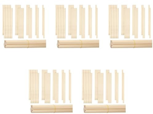 Ronlok 500 Stücke Dübelstangen Holzdübelstangen 1/8,3/16,1/4,5/16,3/8X6 Stöcke für Basteln Von DIY Hochzeitsbändern