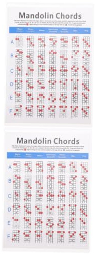 ifundom 2pcs Mandolin Chord Chart for Fretboard Notes Practical Mandolin Accessory for Beginners Learning Chord Diagrams