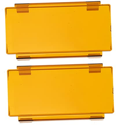 BELLIFFY Copri Lampada per Fari LED Auto 2 Pezzi Giallo Plastico | LED Spotlights e Square Light 36w, Uso in Guida e Modifica, Pratico da Installare e Mantenere