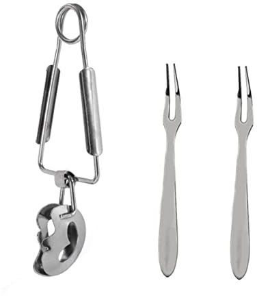 Ciieeo Pinzas Para Caracoles y Tenedores Pinzas Compactas Para Caracoles Tenedor Portátil Ligero Para Cocinar y Servir Para Baba De Caracol Coreana