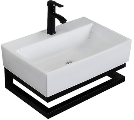 Lavandino angolare in ceramica piccolo lavandino angolare Lavandino da bagno a parete per piccoli spazi Lavandino da bagno in ceramica a parete Lavandino da bagno con ripiano in acciaio inossidabile L