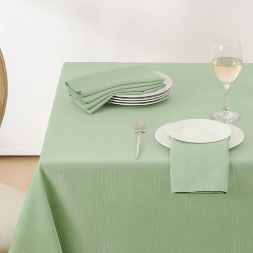 Softalker Tischdecke Outdoor abwaschbar 100x140 grün Frühling Leinenstruktur Tischdecken Tischtuch Rechteckig Tablecloth für Outdoor Gartentisch Terrasse Couchtisch Garten Balkon Ostern Sommer