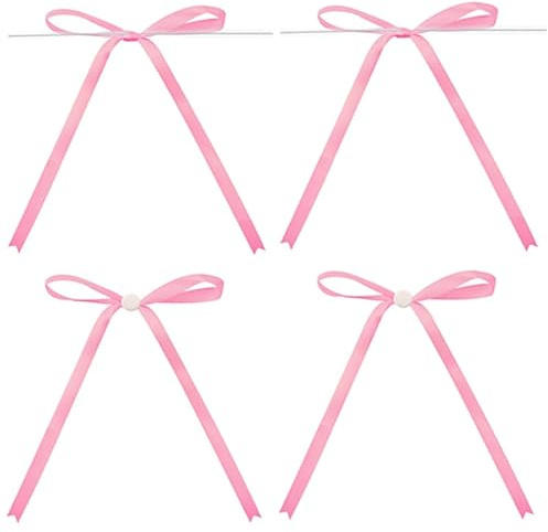 G2PLUS Vorgebundene Rosa Satin-Schleifen Set: 13x18cm Klebepunkte and Drahtbinder Geschenkschleifen für Verpackung, DIY Basteln, Hochzeit, Party – 30 Stück