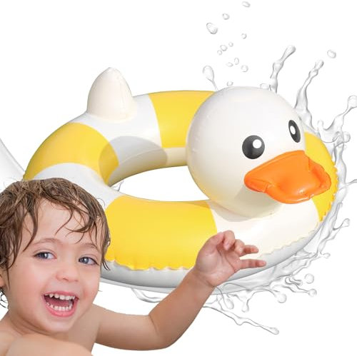 Renopfect Niedlicher Schwimmring, Enten-Schwimmringe, Aufblasbarer Schwimmring, Kinder-Schwimmtrainer-Schwimmringe, Kinder-Taillenring, Entenform-Poolspielzeug, Strandparty-, Schwimmspielzeug für
