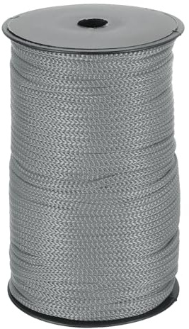 sourcing map 1/4 Inch Polypropylene Rope Braided Ropes, 328ft Nylon Rope Hollow Utility Cord for Clothesline, Camping, Hiking, Outdoor, Dark Grey
