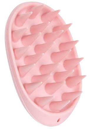 our fave Silicone Hair Scalp Massager Shampoo Brush Oval Shape Wide Teeth Hair Scrubber Brush for Deeply and Relaxation