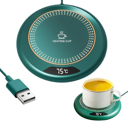 Chauffe Tasse, Chauffe-Tasses USB, Réchauffe Tasse à Café avec 3 Réglages de Température à 75 ℃, 20W Intelligent sous-Verre Mug Chauffant USB pour Café Thé Lait Boisson, Bureau Cuisine Salle à Manger
