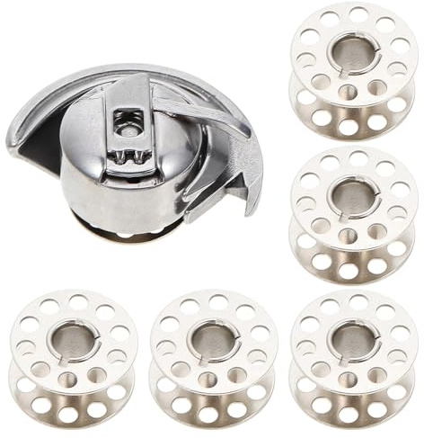 TOPBATHY Juego de Bobinas de Acero Inoxidable Plata para Máquina de Coser Almacenamiento Conveniente y Compatible Máquinas de Coser Domésticas